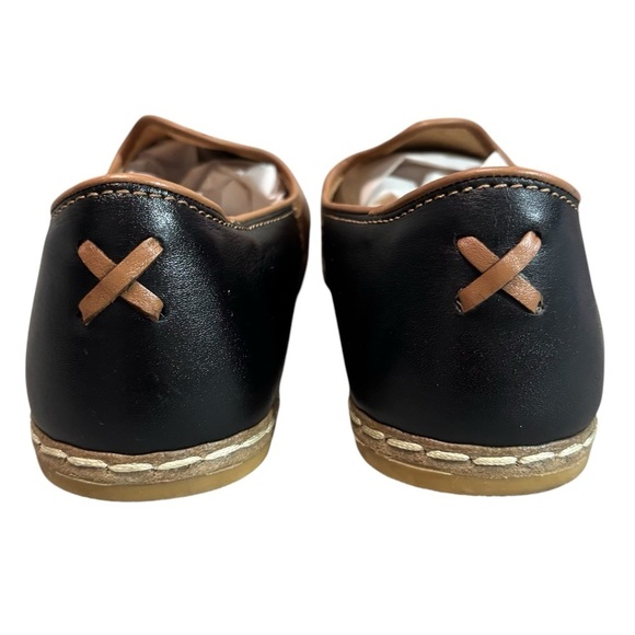 CHARIX - CAMEL BLACK SLIP ONS SHOES LOAFERS - HANDMADE FLATS - size 41.5 - Picture 10 of 14